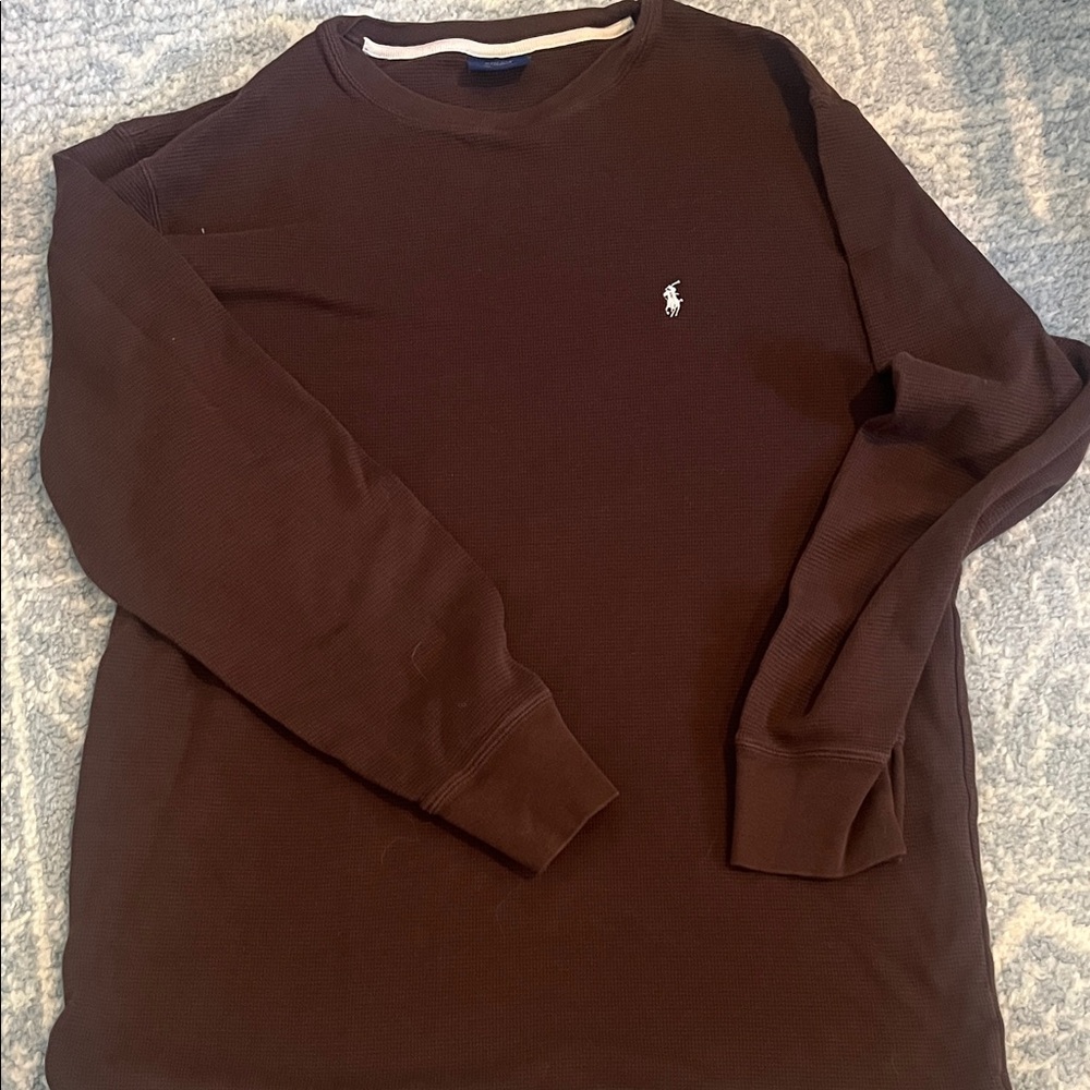 Polo by Ralph Lauren Men's Dark Brown Long Sleeve Tee